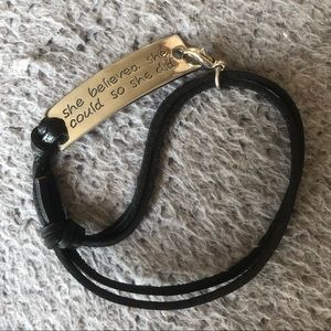 Inspiring Leather and Silver Bracelet